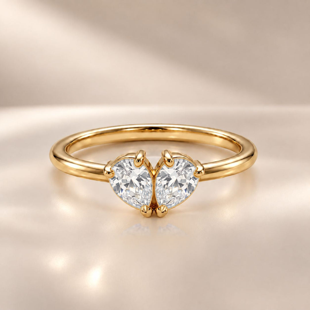 Demi Heart Ring - Gold Finish