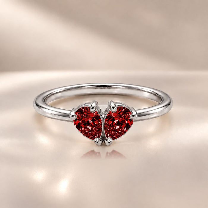 Demi Heart Ring - Silver Finish