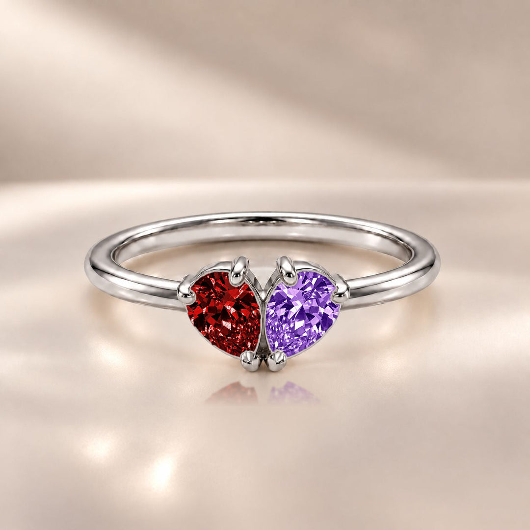 Demi Heart Ring - Silver Finish