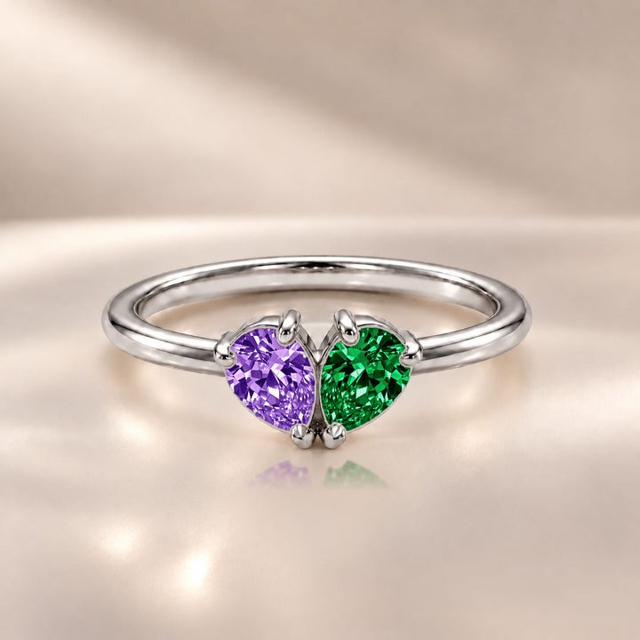 Demi Heart Ring - Silver Finish