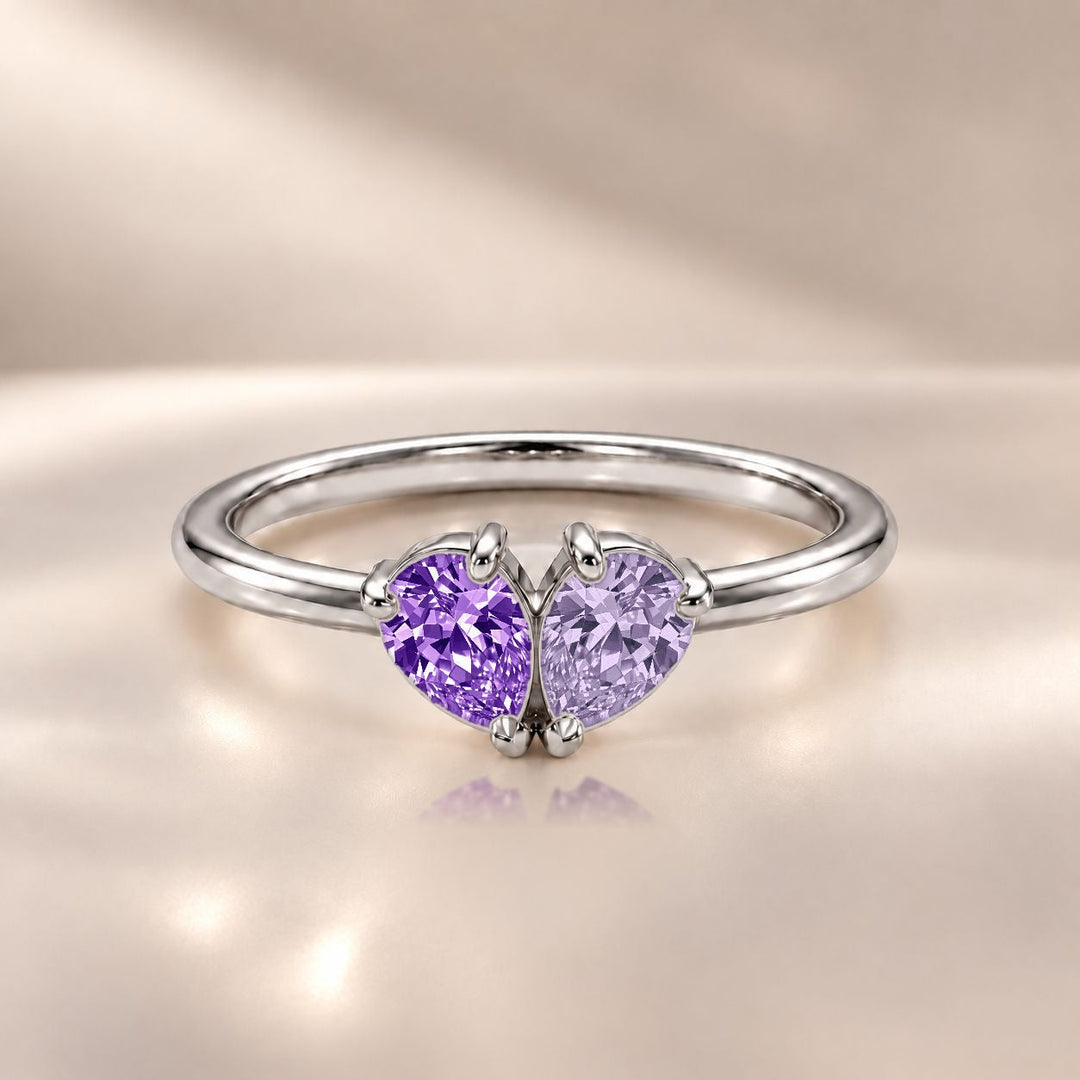 Demi Heart Ring - Silver Finish