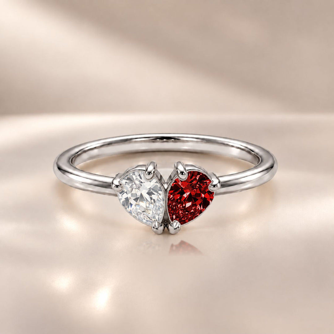 Demi Heart Ring - Silver Finish