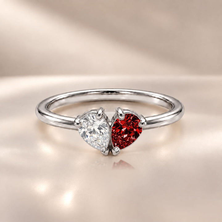 Demi Heart Ring - Silver Finish