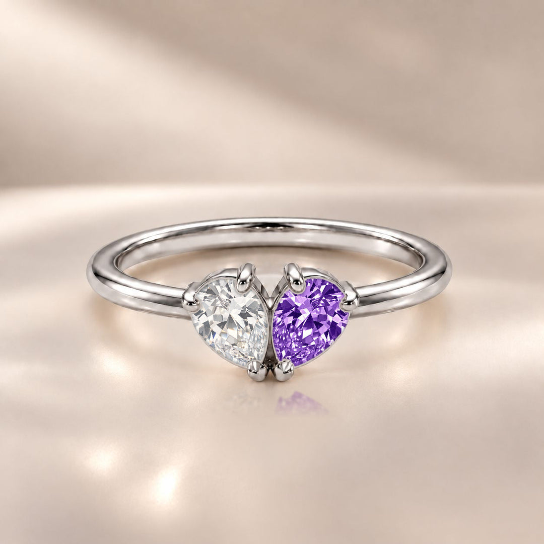 Demi Heart Ring - Silver Finish