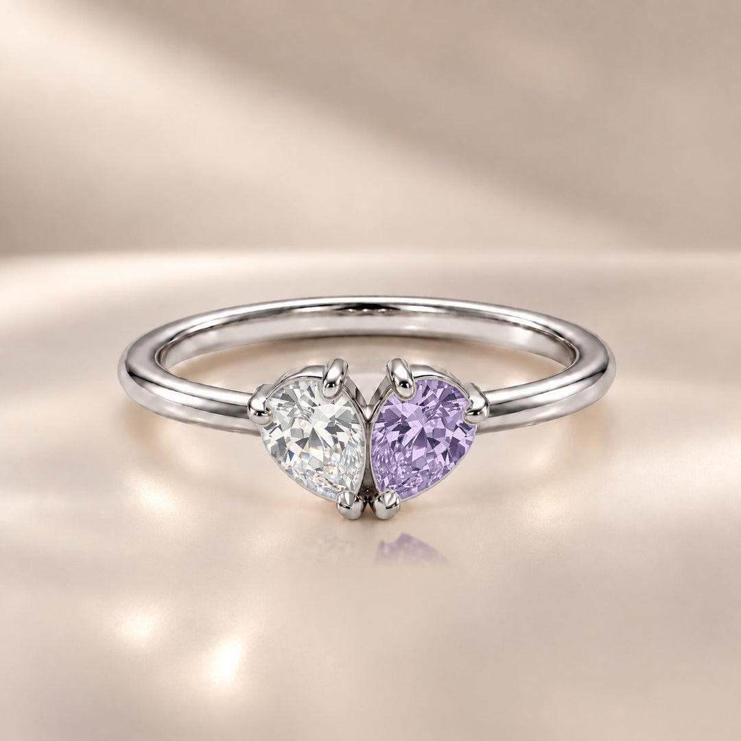 Demi Heart Ring - Silver Finish