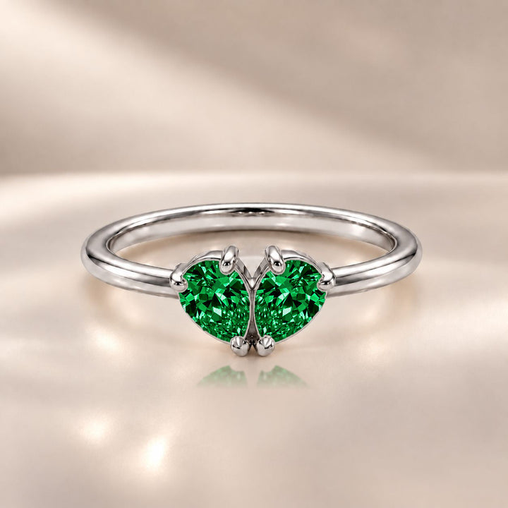 Demi Heart Ring - Silver Finish
