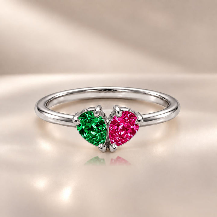 Demi Heart Ring - Silver Finish
