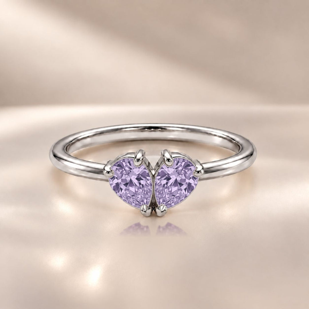 Demi Heart Ring - Silver Finish