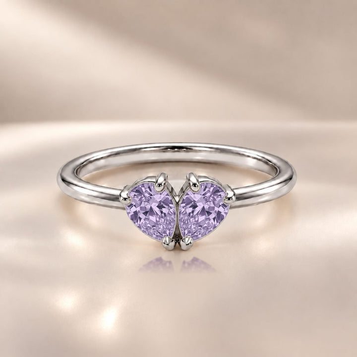 Demi Heart Ring - Silver Finish