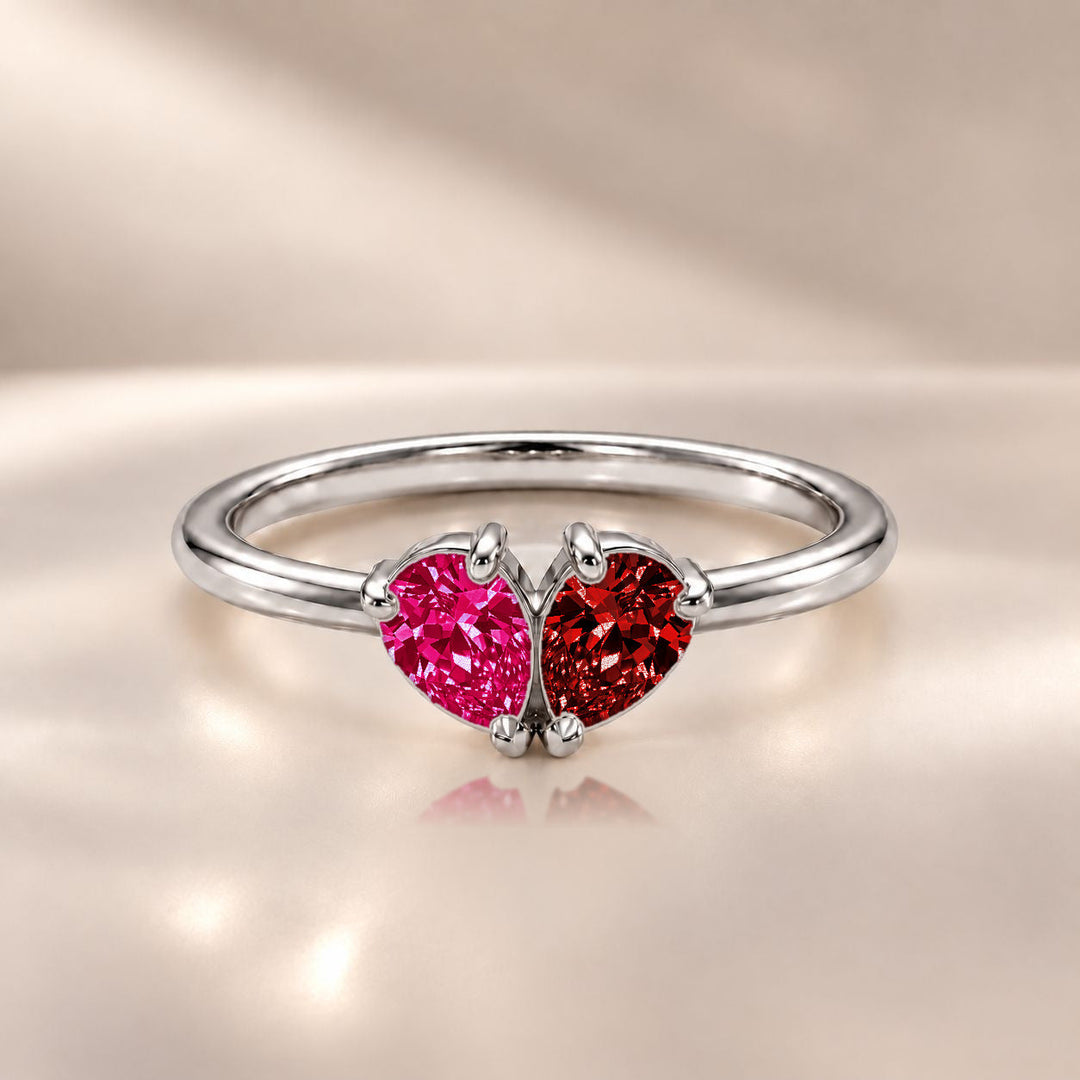 Demi Heart Ring - Silver Finish