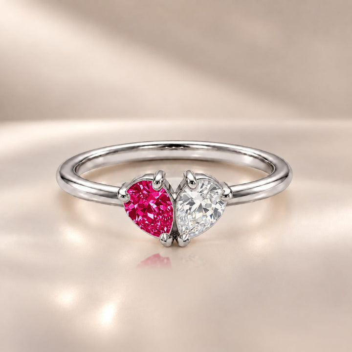 Demi Heart Ring - Silver Finish