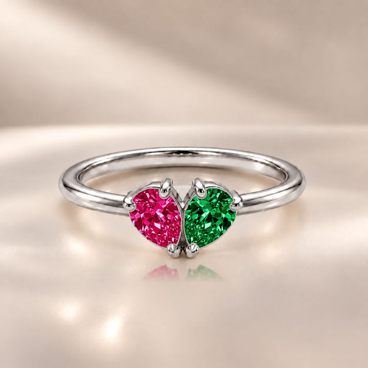 Demi Heart Ring - Silver Finish