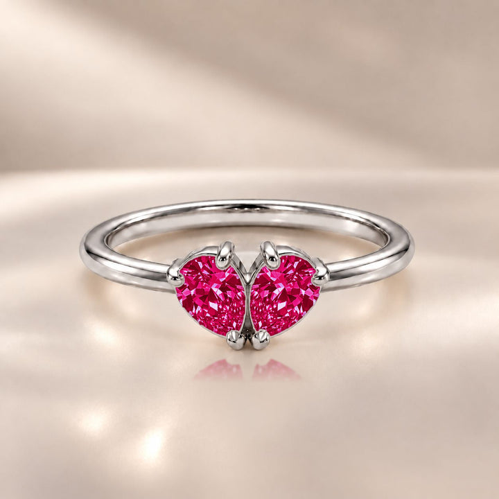 Demi Heart Ring - Silver Finish