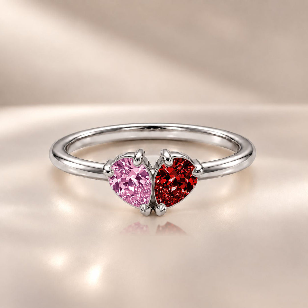 Demi Heart Ring - Silver Finish